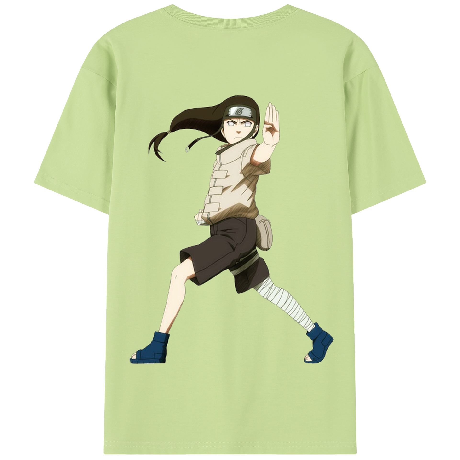 （画像用） NARUTO -ナルト- 日向ネジ Hyūga Neji 綿100％半袖Tシャツ（背面プリント）